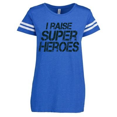 I Raise Super Heroes Proud Super Mom Super Dad Gift Enza Ladies Jersey Football T-Shirt