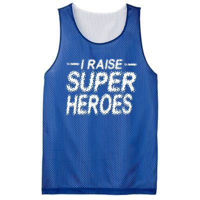 I Raise Super Heroes Proud Super Mom Super Dad Gift Mesh Reversible Basketball Jersey Tank