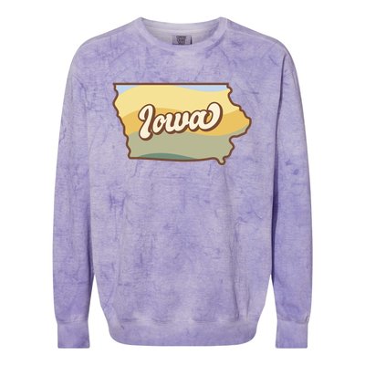 Iowa Retro Sunset Logo Colorblast Crewneck Sweatshirt