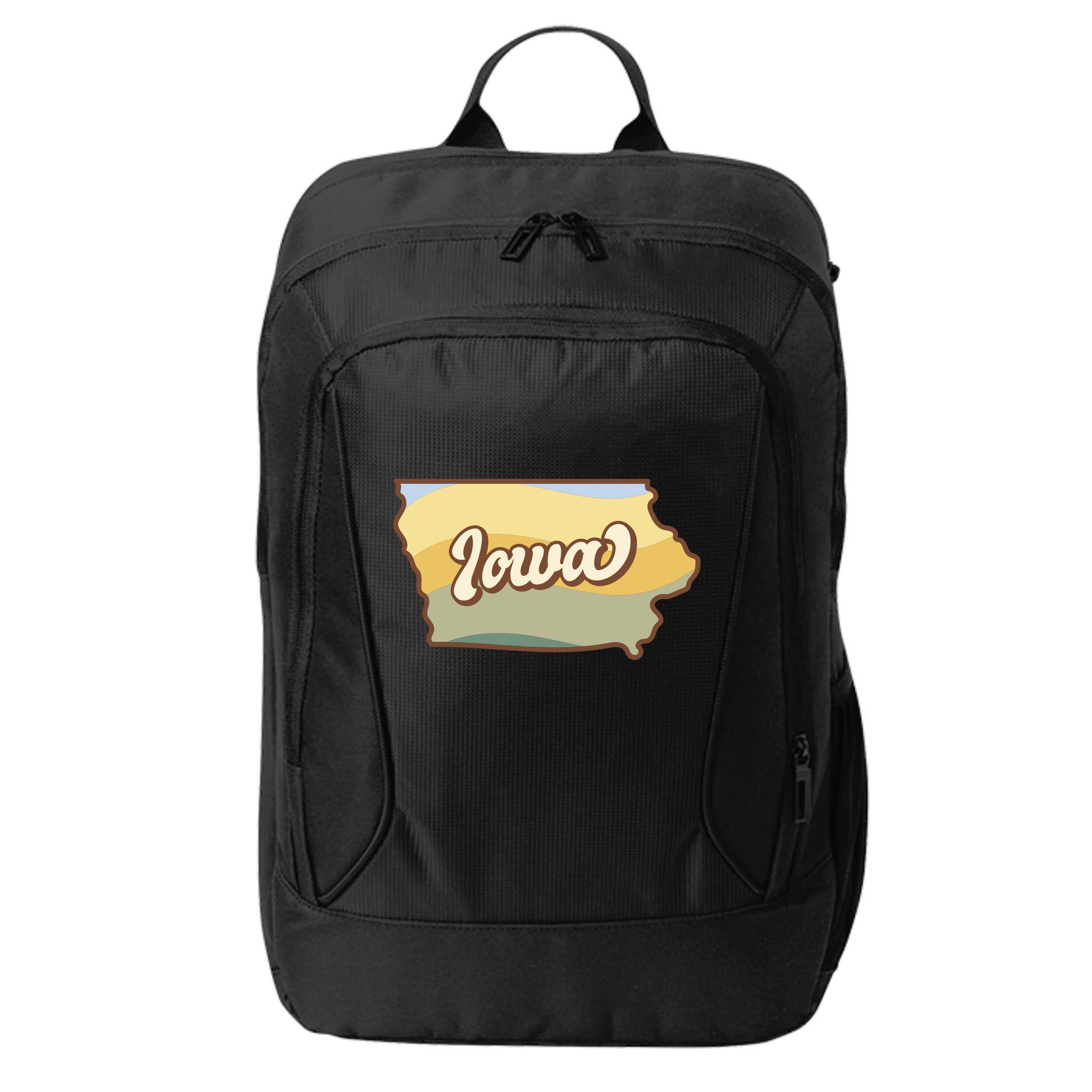 Iowa Retro Sunset Logo City Backpack
