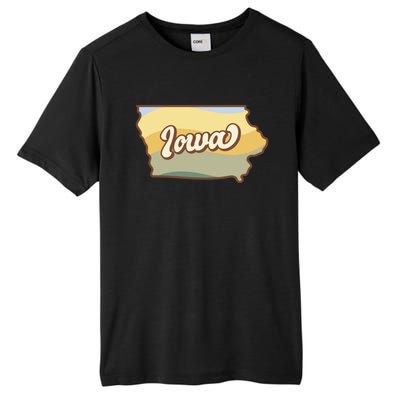 Iowa Retro Sunset Logo Tall Fusion ChromaSoft Performance T-Shirt