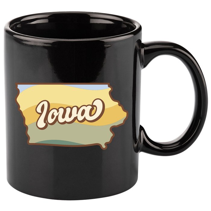 Iowa Retro Sunset Logo 11oz C Handle Ceramic Mug