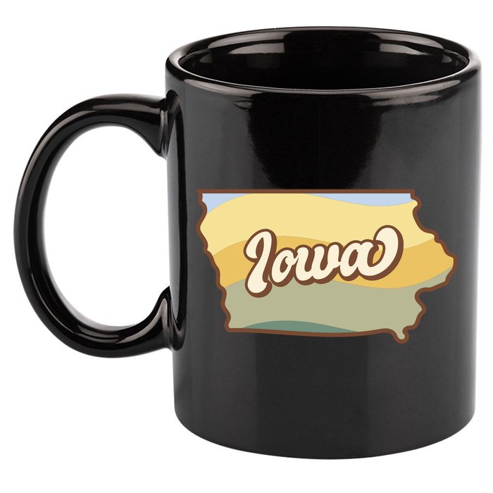 Iowa Retro Sunset Logo 11oz C Handle Ceramic Mug