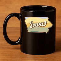 Iowa Retro Sunset Logo 11oz C Handle Ceramic Mug