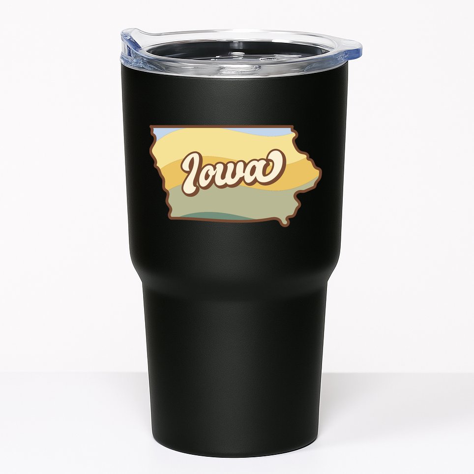Iowa Retro Sunset Logo Tumbler