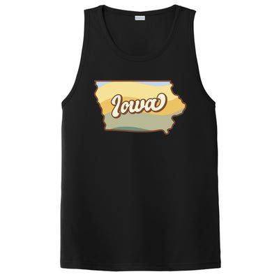 Iowa Retro Sunset Logo PosiCharge Competitor Tank