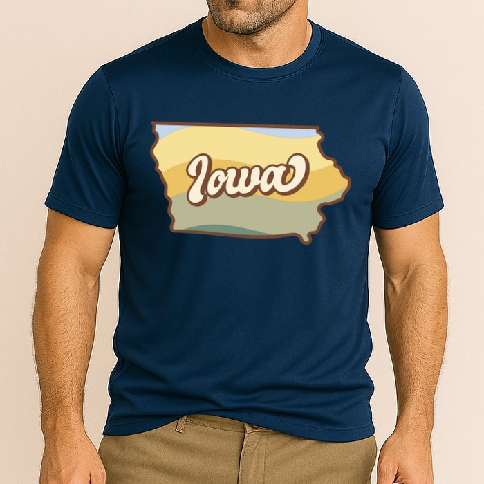 Iowa Retro Sunset Logo Cooling Performance Crew T-Shirt
