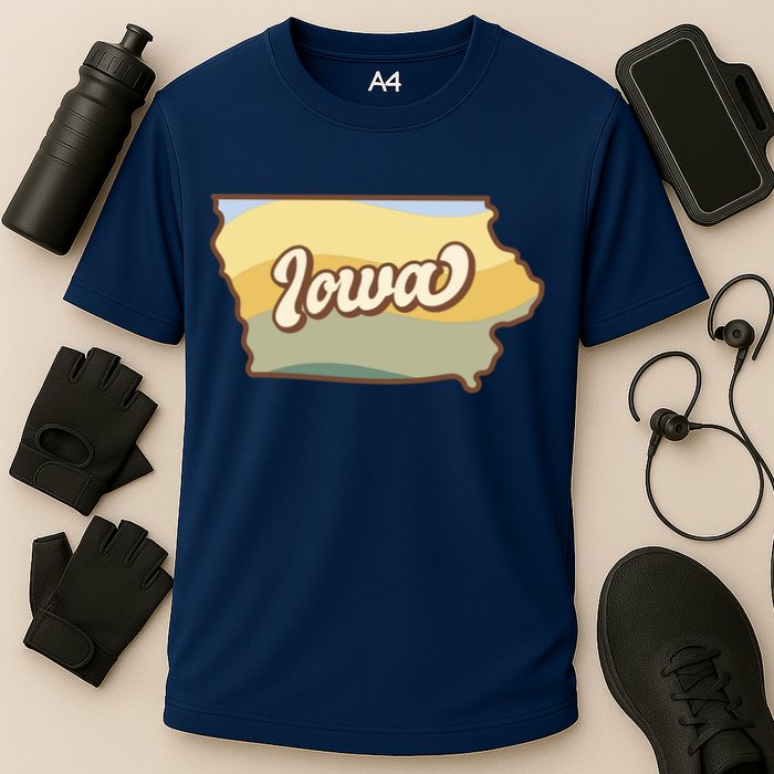 Iowa Retro Sunset Logo Cooling Performance Crew T-Shirt