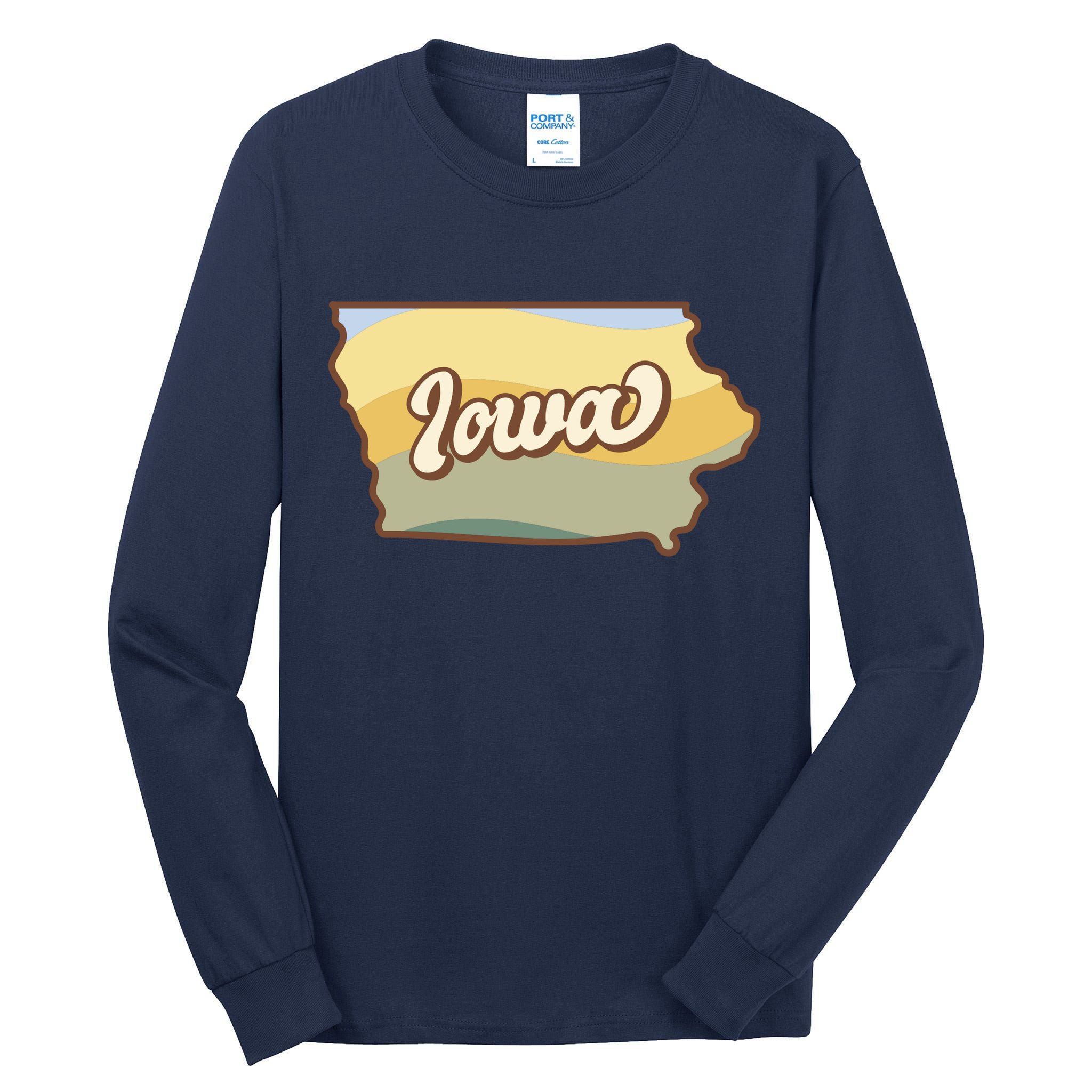 Iowa Retro Sunset Logo Tall Long Sleeve T-Shirt