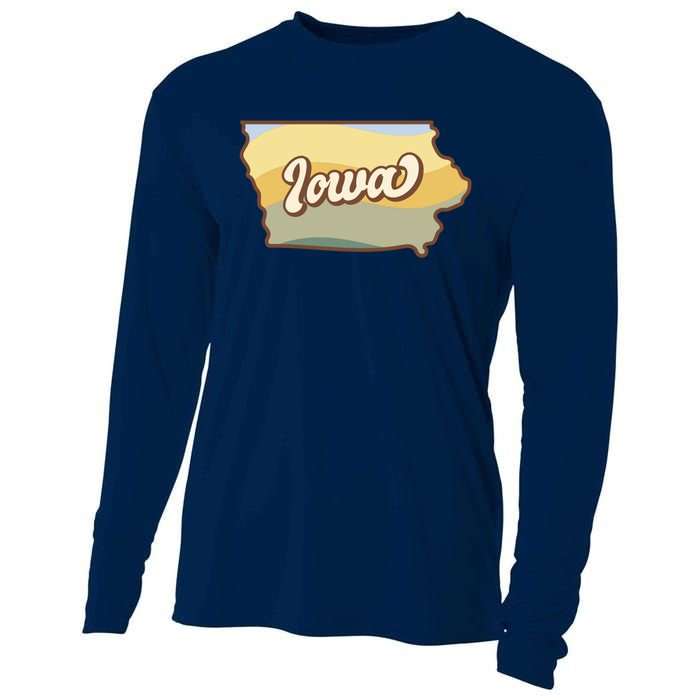 Iowa Retro Sunset Logo Cooling Performance Long Sleeve Crew