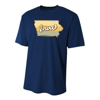 Iowa Retro Sunset Logo Youth Performance Sprint T-Shirt