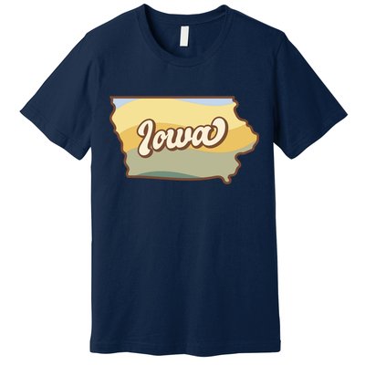 Iowa Retro Sunset Logo Premium T-Shirt