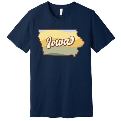 Iowa Retro Sunset Logo Premium T-Shirt