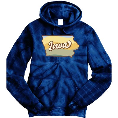 Iowa Retro Sunset Logo Tie Dye Hoodie