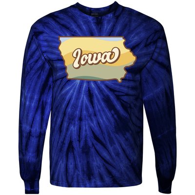 Iowa Retro Sunset Logo Tie-Dye Long Sleeve Shirt