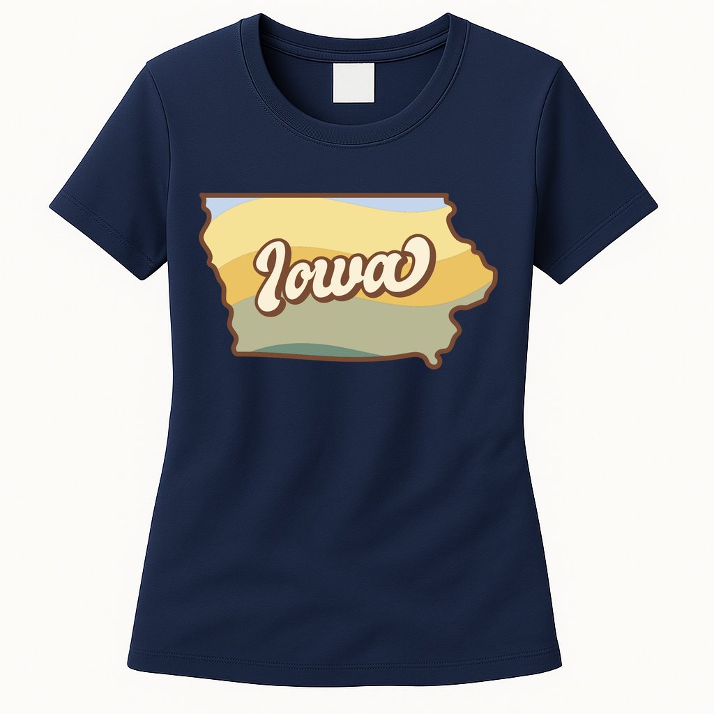 Iowa Retro Sunset Logo Womens T-Shirt