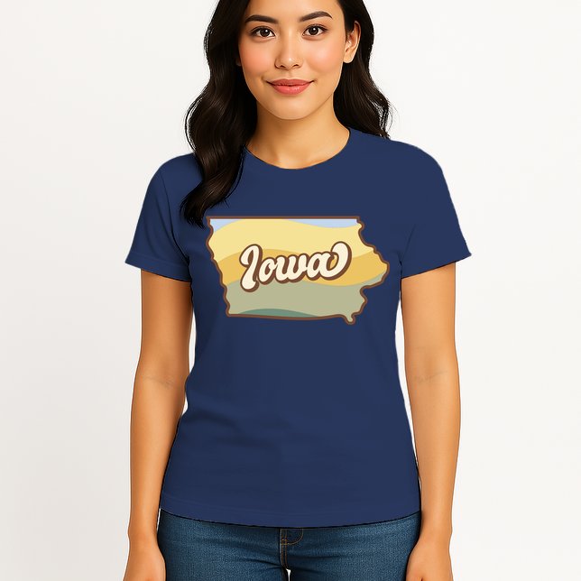 Iowa Retro Sunset Logo Womens T-Shirt