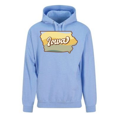 Iowa Retro Sunset Logo Unisex Surf Hoodie