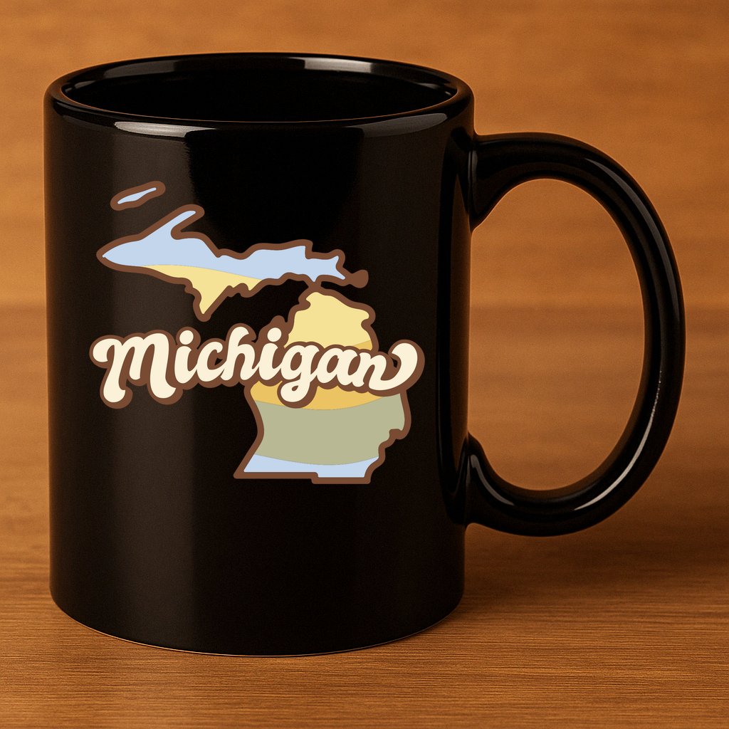 Iowa Retro Sunset Logo 11oz C Handle Ceramic Mug