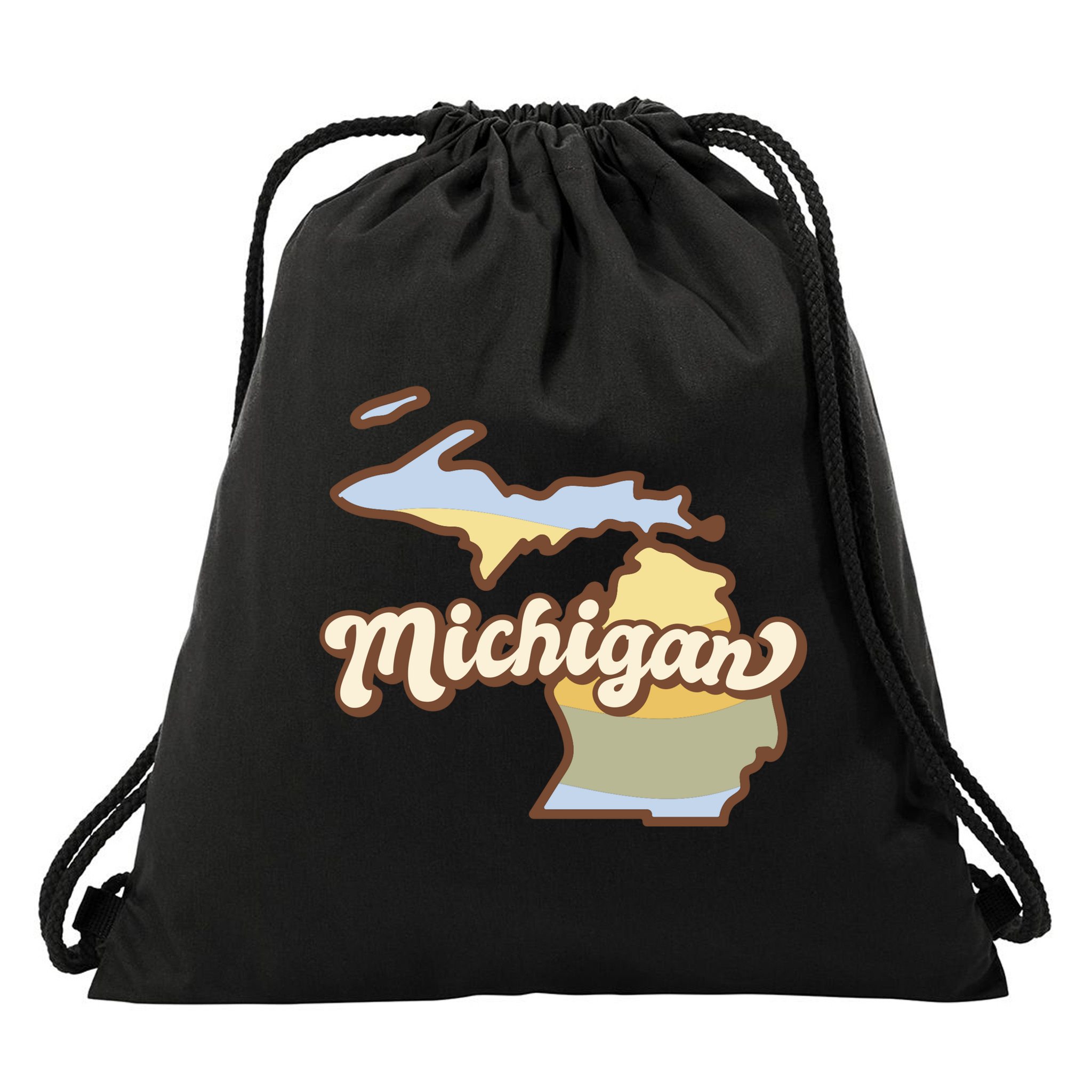Iowa Retro Sunset Logo Drawstring Bag