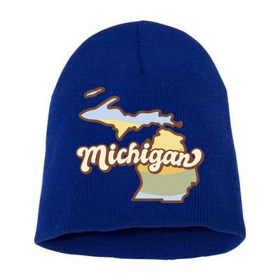 Iowa Retro Sunset Logo Short Acrylic Beanie