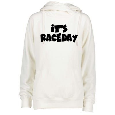 It's Raceday Speedway Racetrack Stock Car Auto Racing Gift Womens Funnel Neck Pullover Hood