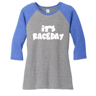 It's Raceday Speedway Racetrack Stock Car Auto Racing Gift Women's Tri-Blend 3/4-Sleeve Raglan Shirt