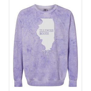 Illinois Roots  State Map Gift Illinois Colorblast Crewneck Sweatshirt