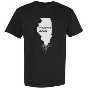 Illinois Roots  State Map Gift Illinois Garment-Dyed Heavyweight T-Shirt