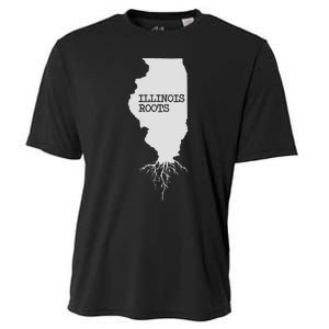 Illinois Roots  State Map Gift Illinois Cooling Performance Crew T-Shirt