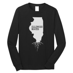 Illinois Roots  State Map Gift Illinois Long Sleeve Shirt