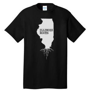 Illinois Roots  State Map Gift Illinois Tall T-Shirt