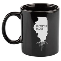 Illinois Roots  State Map Gift Illinois 11oz C Handle Ceramic Mug