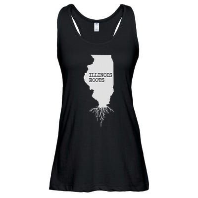 Illinois Roots  State Map Gift Illinois Ladies Essential Flowy Tank