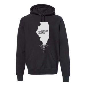 Illinois Roots  State Map Gift Illinois Premium Hoodie