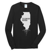 Illinois Roots  State Map Gift Illinois Tall Long Sleeve T-Shirt