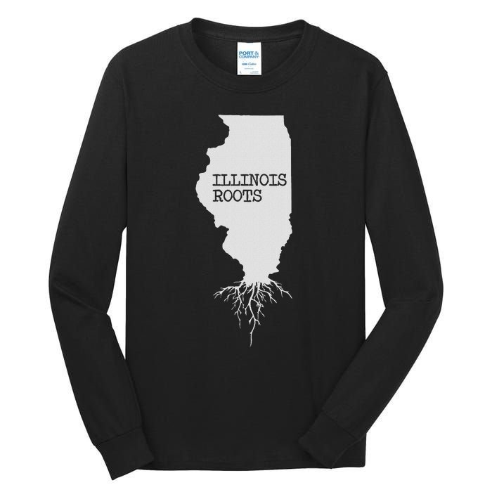 Illinois Roots  State Map Gift Illinois Tall Long Sleeve T-Shirt