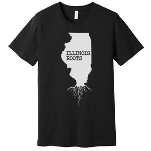 Illinois Roots  State Map Gift Illinois Premium T-Shirt