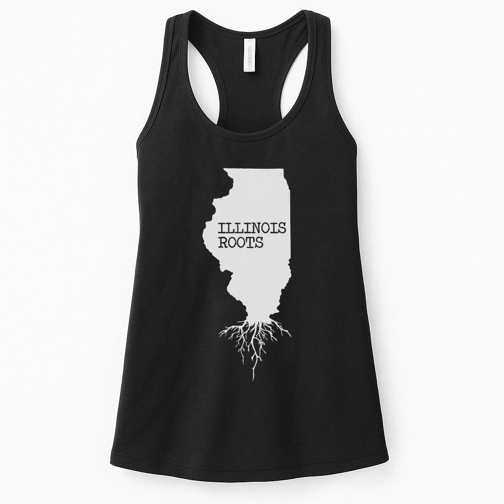 Illinois Roots  State Map Gift Illinois Womens Tank Top
