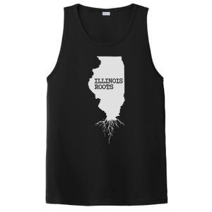 Illinois Roots  State Map Gift Illinois PosiCharge Competitor Tank