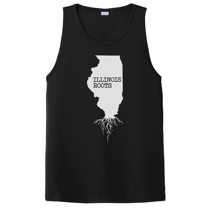 Illinois Roots  State Map Gift Illinois PosiCharge Competitor Tank