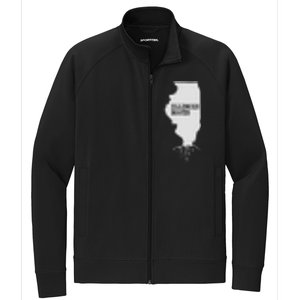 Illinois Roots  State Map Gift Illinois Stretch Full-Zip Cadet Jacket