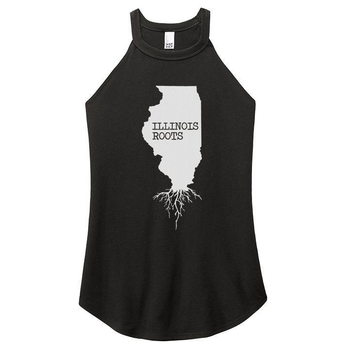 Illinois Roots  State Map Gift Illinois Women's Perfect Tri Rocker Tank