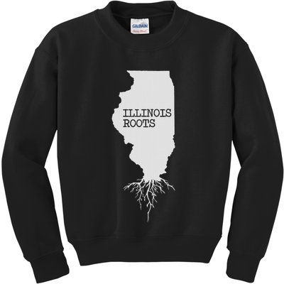 Illinois Roots  State Map Gift Illinois Kids Sweatshirt