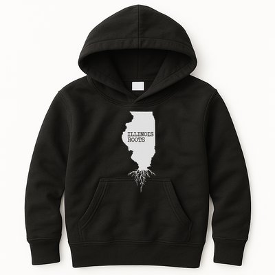 Illinois Roots  State Map Gift Illinois Kids Hoodie