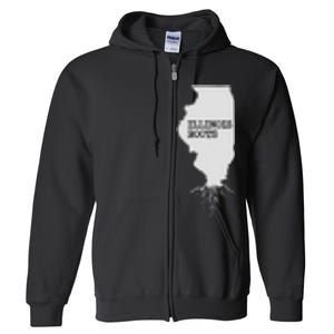 Illinois Roots  State Map Gift Illinois Full Zip Hoodie