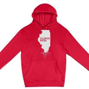 Illinois Roots  State Map Gift Illinois Premium Pullover Hoodie