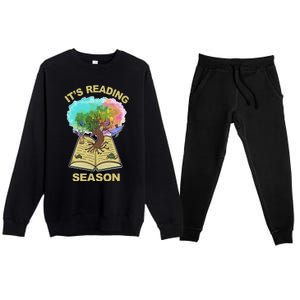 Its Reading Season Summer Reading Teacher All Together Now Meaningful Gift Premium Crewneck Sweatsuit Set