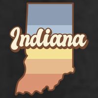 Indiana Retro Sunset Logo 7 Panel Mesh Trucker Snapback Hat
