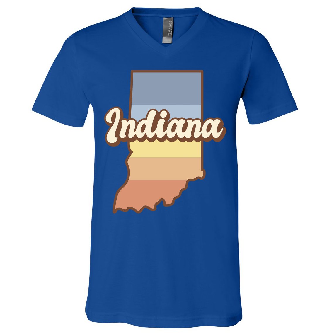 Indiana Retro Sunset Logo V-Neck T-Shirt